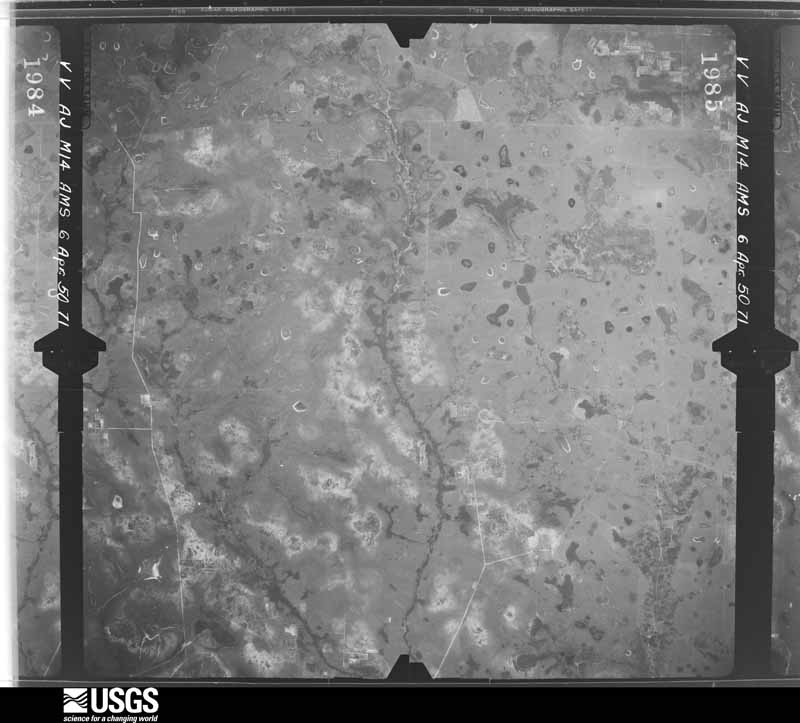 U.S. Geological Survey aerial photograph, 1950-04-06, scale 1:60000