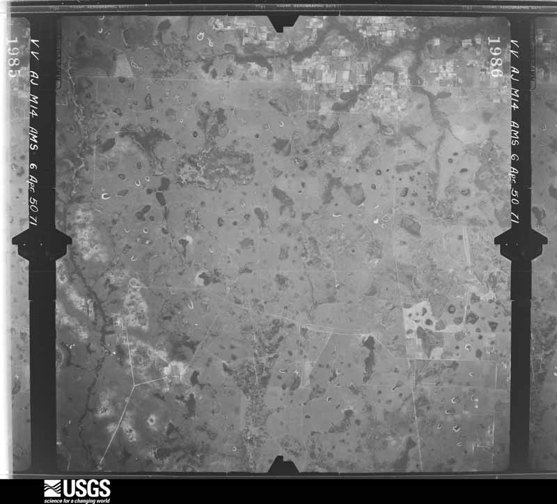 U.S. Geological Survey aerial photograph, 1950-04-06, scale 1:60000