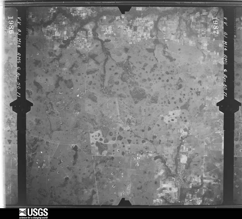 U.S. Geological Survey aerial photograph, 1950-04-06, scale 1:60000