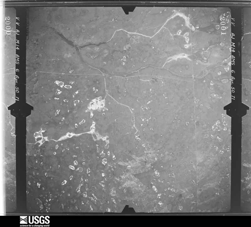 U.S. Geological Survey aerial photograph, 1950-04-06, scale 1:60000