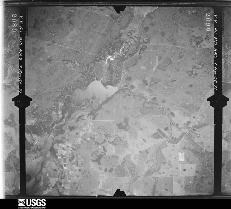 U.S. Geological Survey aerial photograph, 1950-04-07, scale 1:60000