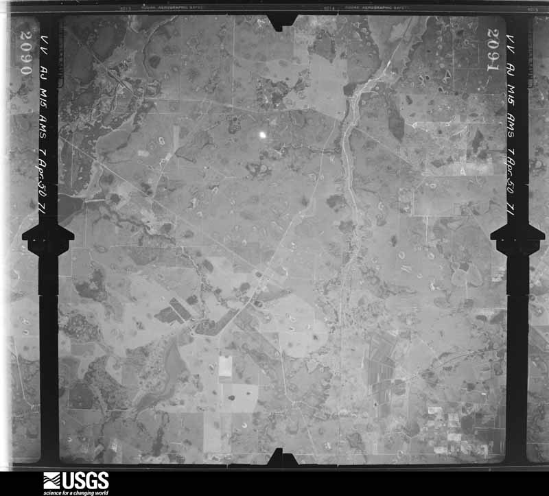 U.S. Geological Survey aerial photograph, 1950-04-07, scale 1:60000