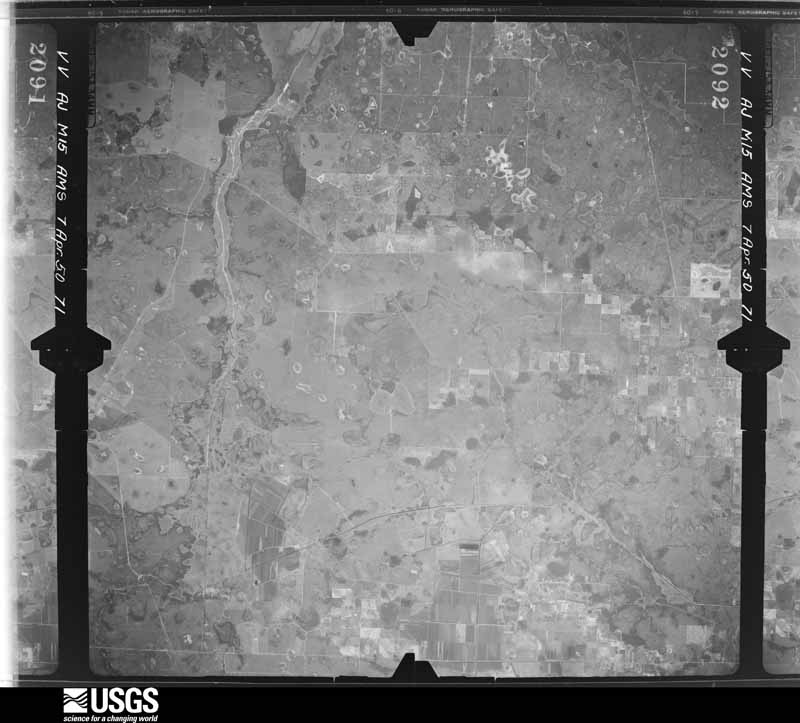 U.S. Geological Survey aerial photograph, 1950-04-07, scale 1:60000