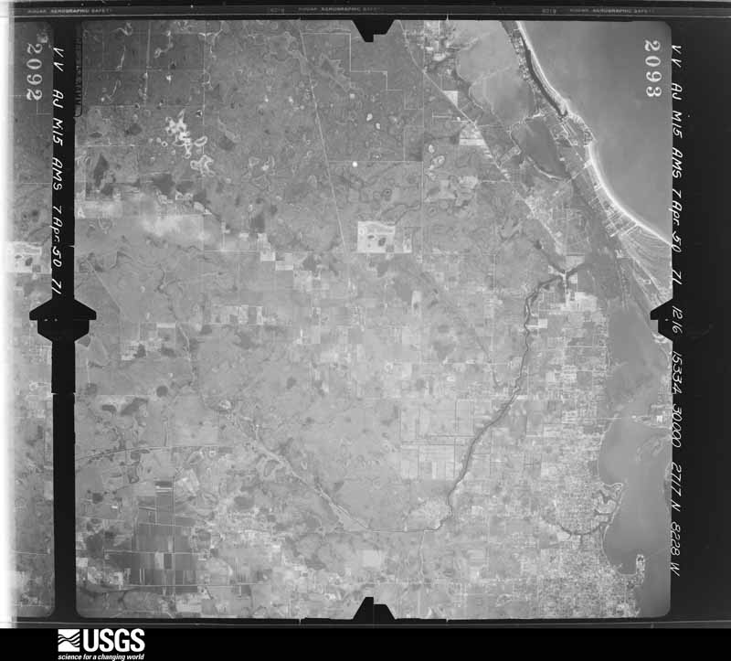 U.S. Geological Survey aerial photograph, 1950-04-07, scale 1:60000