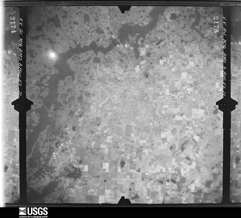 U.S. Geological Survey aerial photograph, 1950-04-08, scale 1:60000