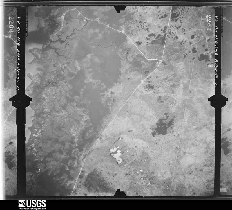 U.S. Geological Survey aerial photograph, 1950-04-08, scale 1:60000