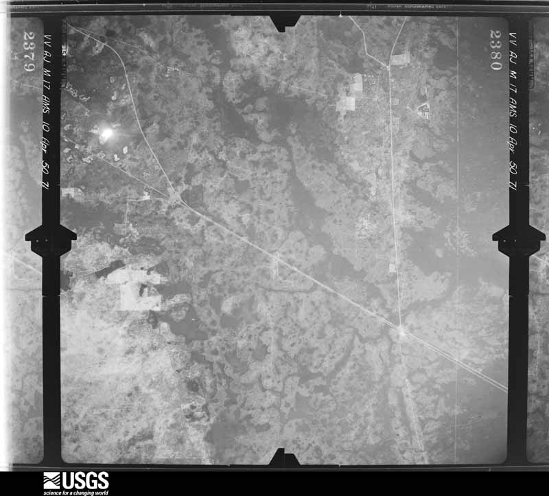 U.S. Geological Survey aerial photograph, 1950-04-10, scale 1:60000