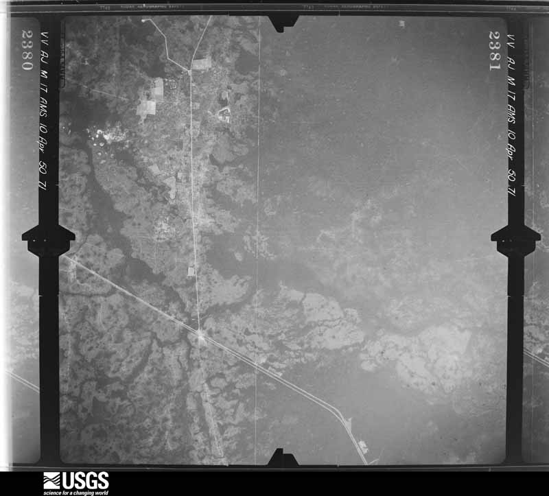 U.S. Geological Survey aerial photograph, 1950-04-10, scale 1:60000