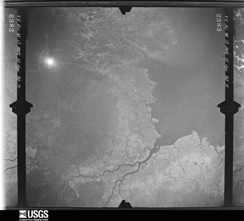 U.S. Geological Survey aerial photograph, 1950-04-10, scale 1:60000