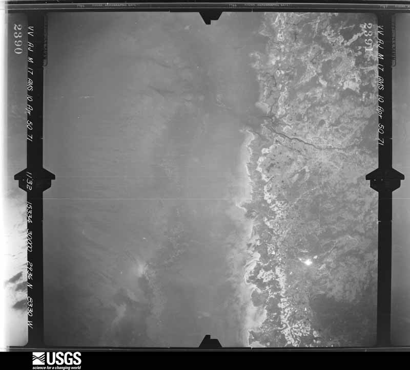 U.S. Geological Survey aerial photograph, 1950-04-10, scale 1:60000