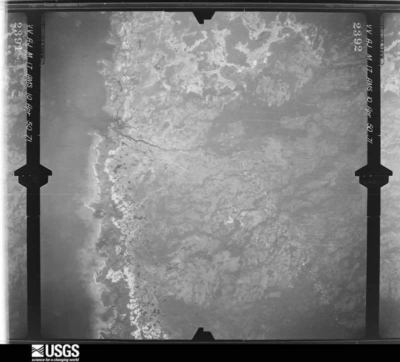 U.S. Geological Survey aerial photograph, 1950-04-10, scale 1:60000