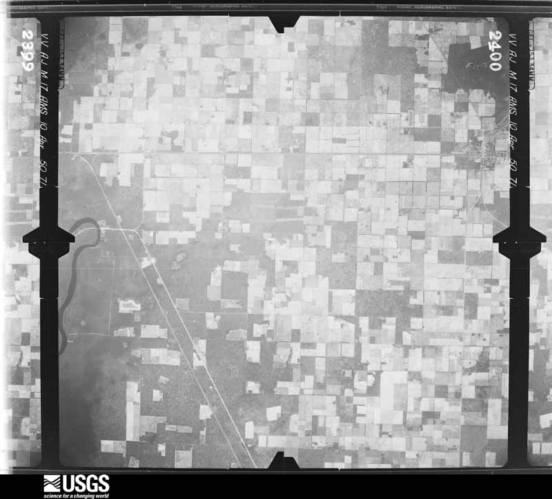 U.S. Geological Survey aerial photograph, 1950-04-10, scale 1:60000
