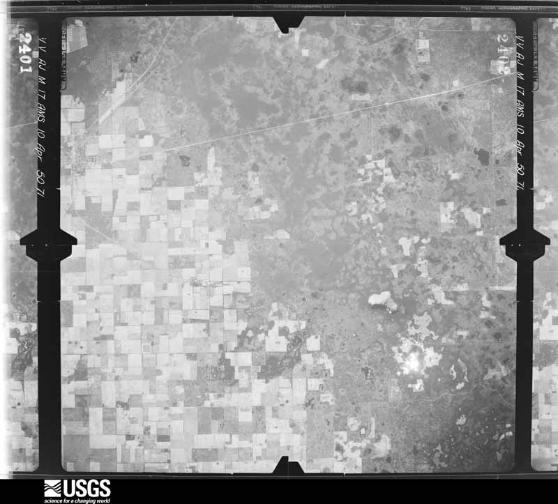 U.S. Geological Survey aerial photograph, 1950-04-10, scale 1:60000