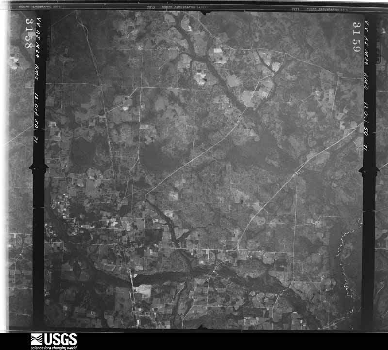 U.S. Geological Survey aerial photograph, 1950-10-12, scale 1:59000