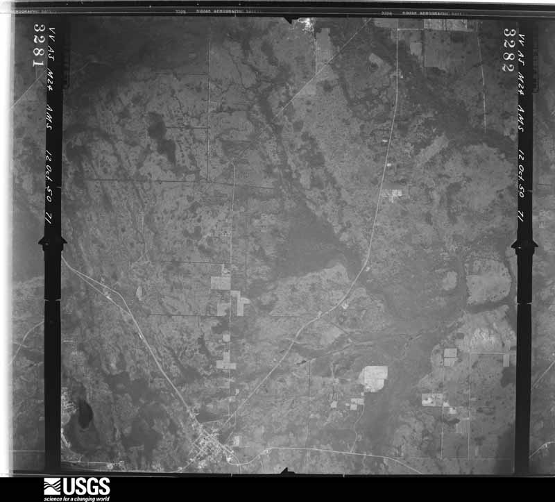 U.S. Geological Survey aerial photograph, 1950-10-12, scale 1:60000