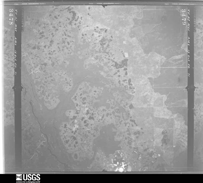 U.S. Geological Survey aerial photograph, 1950-10-13, scale 1:60000