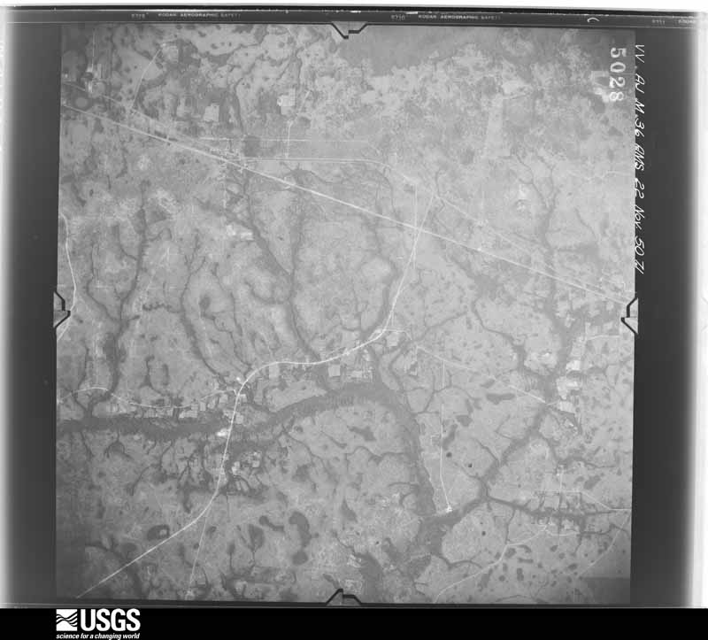U.S. Geological Survey aerial photograph, 1950-11-22, scale 1:59000