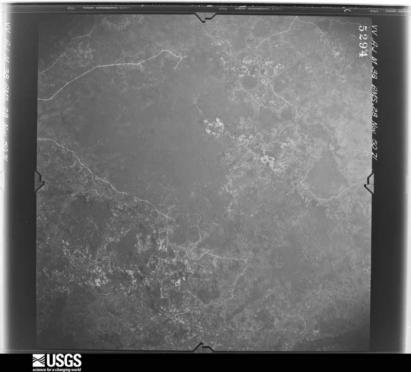 U.S. Geological Survey aerial photograph, 1950-11-28, scale 1:60000