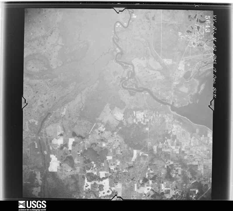 U.S. Geological Survey aerial photograph, 1950-12-19, scale 1:60000
