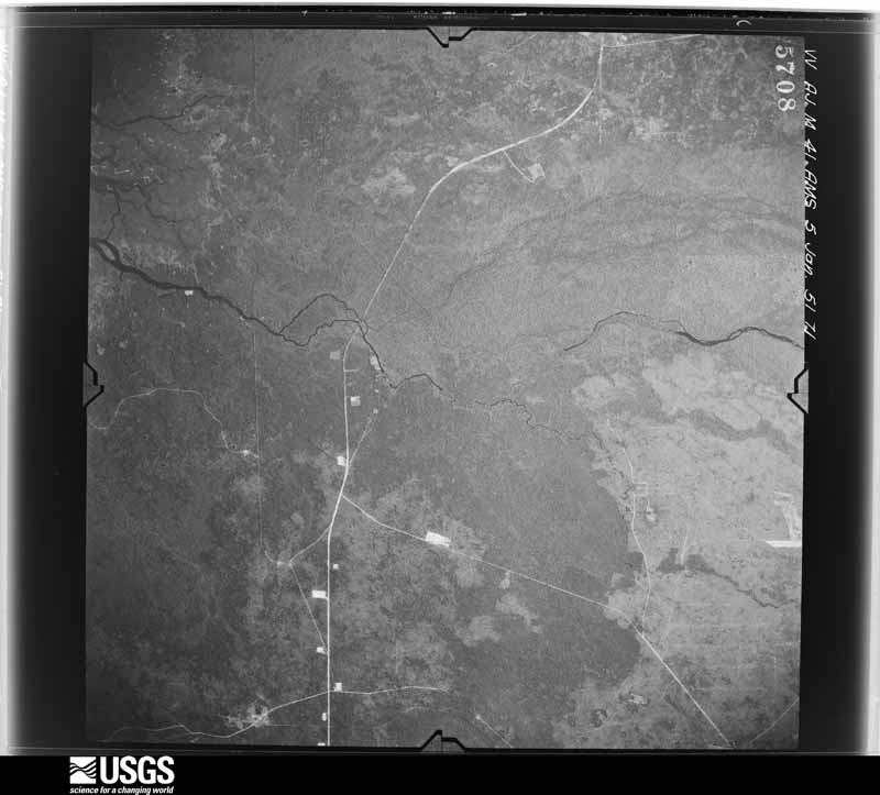 U.S. Geological Survey aerial photograph, 1951-01-05, scale 1:60000