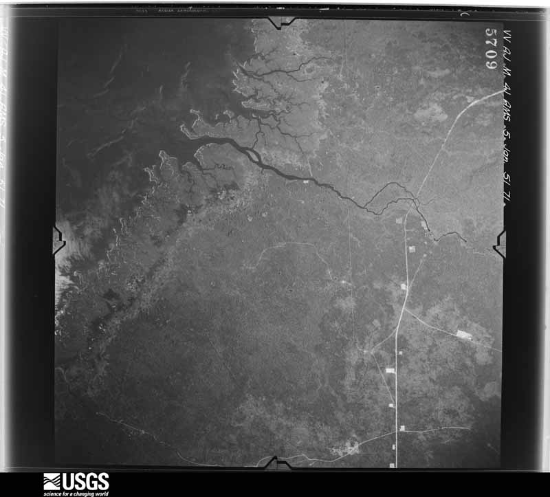 U.S. Geological Survey aerial photograph, 1951-01-05, scale 1:60000