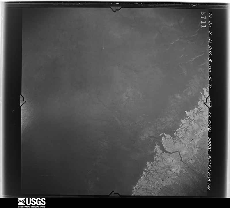 U.S. Geological Survey aerial photograph, 1951-01-05, scale 1:60000