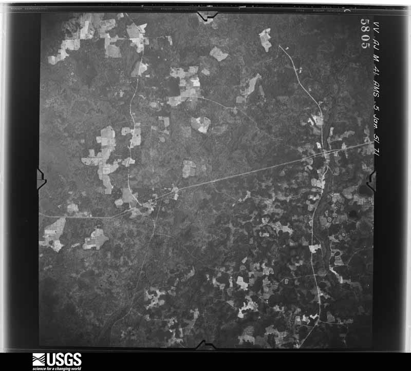 U.S. Geological Survey aerial photograph, 1951-01-05, scale 1:60000