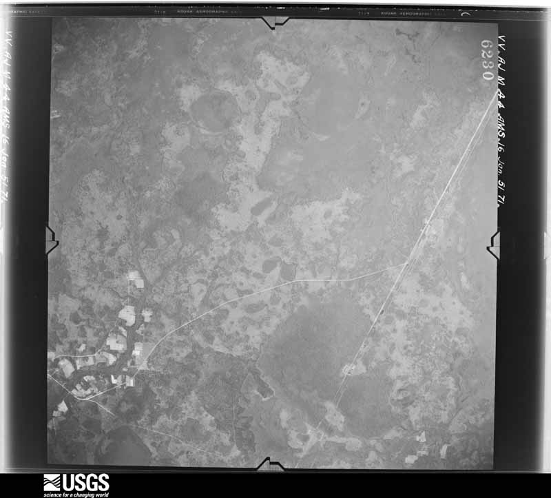 U.S. Geological Survey aerial photograph, 1951-01-16, scale 1:59000
