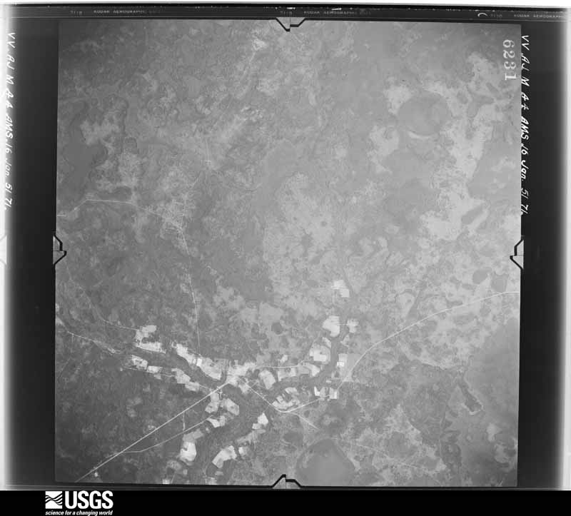 U.S. Geological Survey aerial photograph, 1951-01-16, scale 1:59000