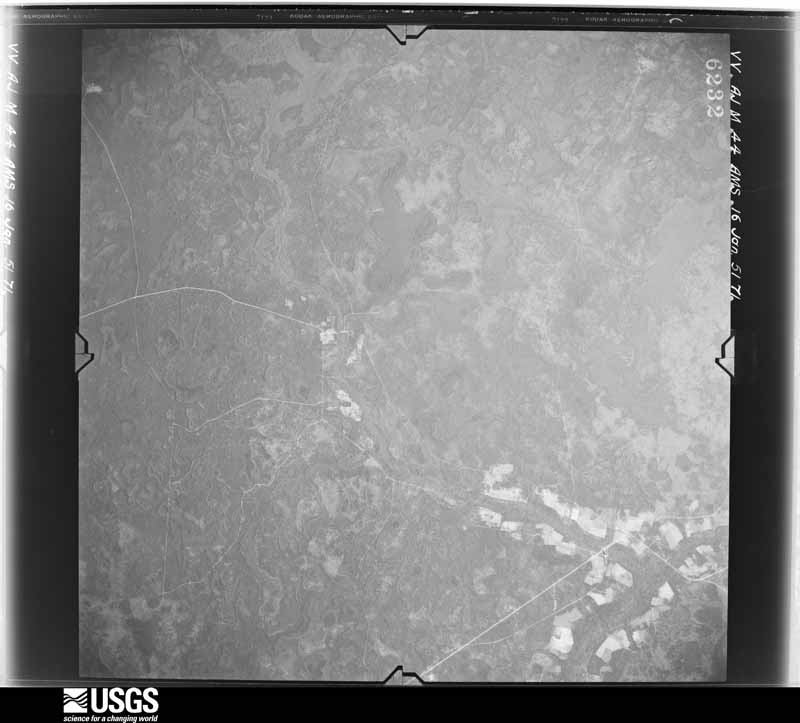 U.S. Geological Survey aerial photograph, 1951-01-16, scale 1:59000