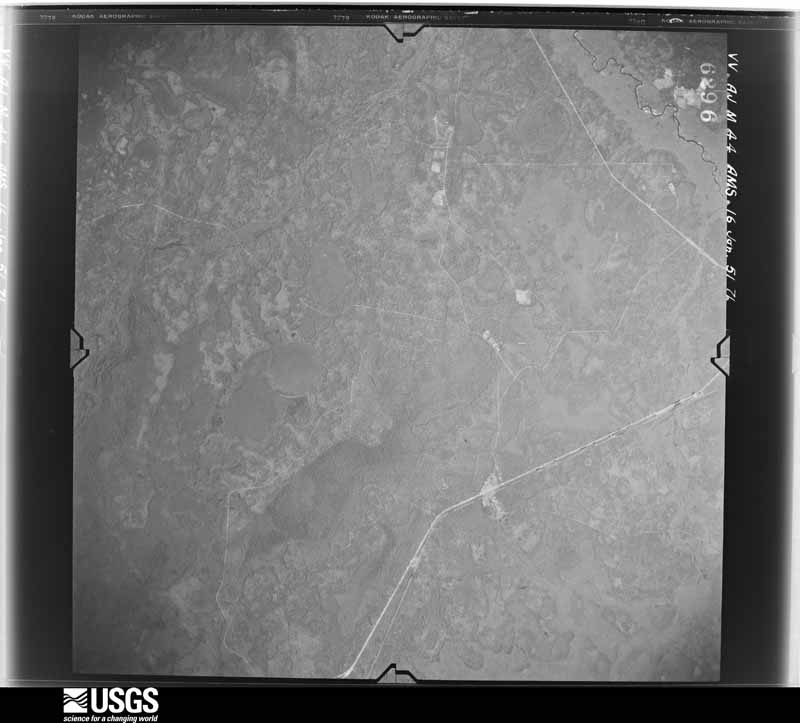 U.S. Geological Survey aerial photograph, 1951-01-16, scale 1:59000