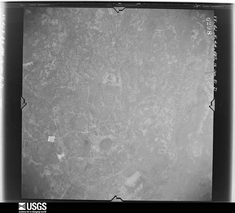 U.S. Geological Survey aerial photograph, 1951-01-16, scale 1:59000