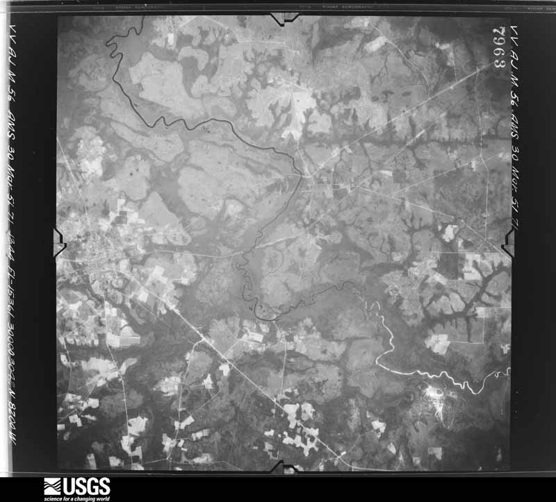 U.S. Geological Survey aerial photograph, 1951-03-30, scale 1:59000