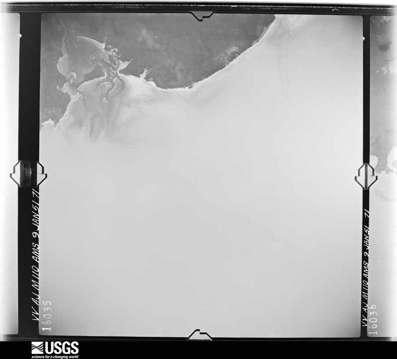 U.S. Geological Survey aerial photograph, 1951-01-09, scale 1:60000