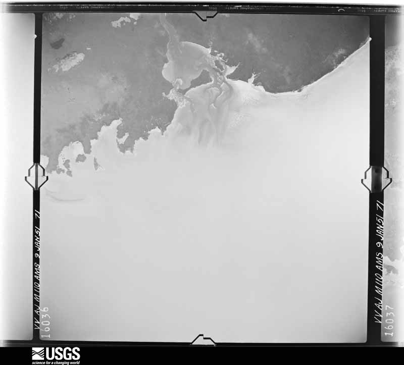U.S. Geological Survey aerial photograph, 1951-01-09, scale 1:60000