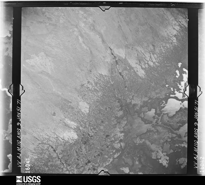 U.S. Geological Survey aerial photograph, 1951-01-09, scale 1:60000