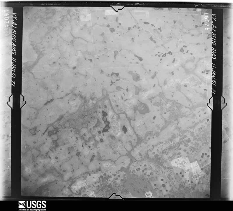 U.S. Geological Survey aerial photograph, 1951-01-11, scale 1:57000