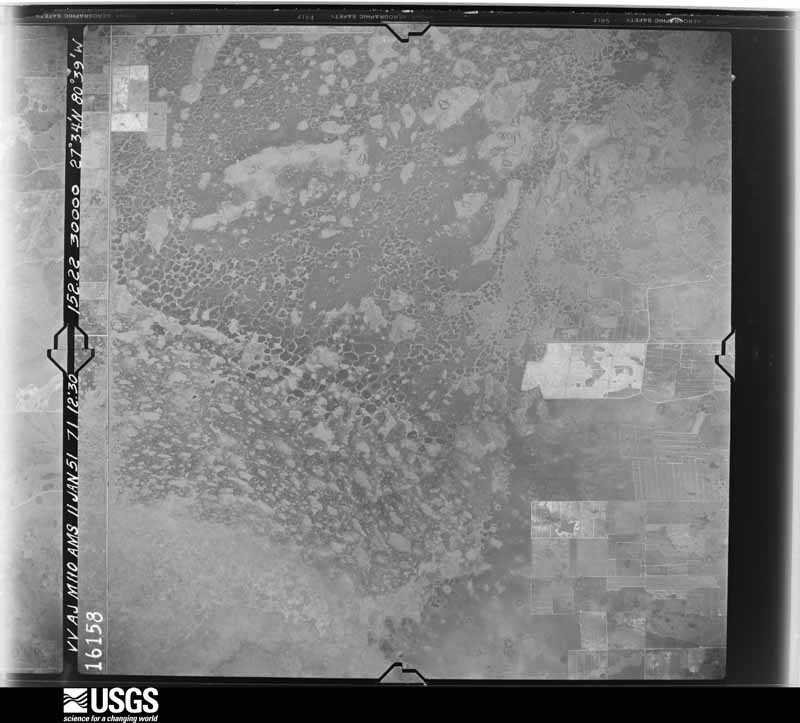 U.S. Geological Survey aerial photograph, 1951-01-11, scale 1:57000