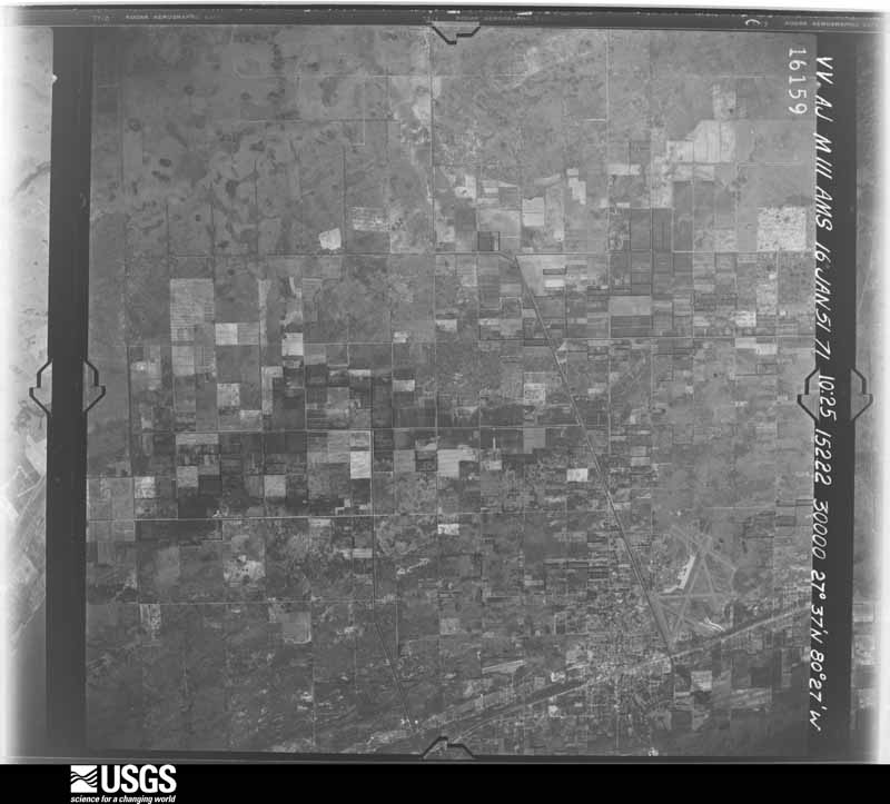 U.S. Geological Survey aerial photograph, 1951-01-16, scale 1:57000