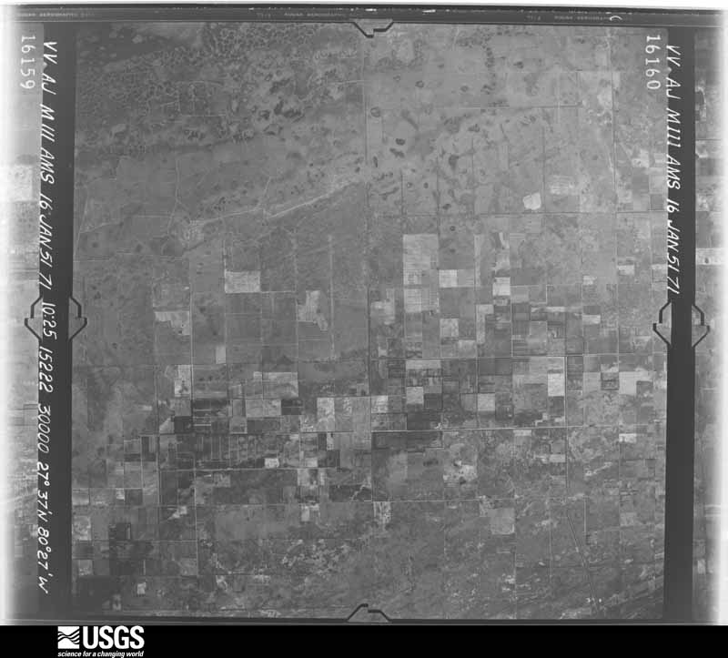 U.S. Geological Survey aerial photograph, 1951-01-16, scale 1:57000
