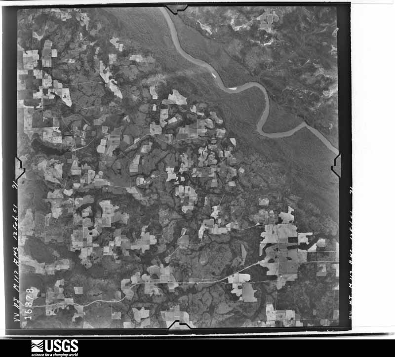 U.S. Geological Survey aerial photograph, 1951-02-12, scale 1:60000