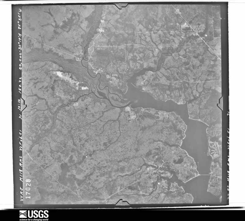 U.S. Geological Survey aerial photograph, 1951-02-22, scale 1:60000