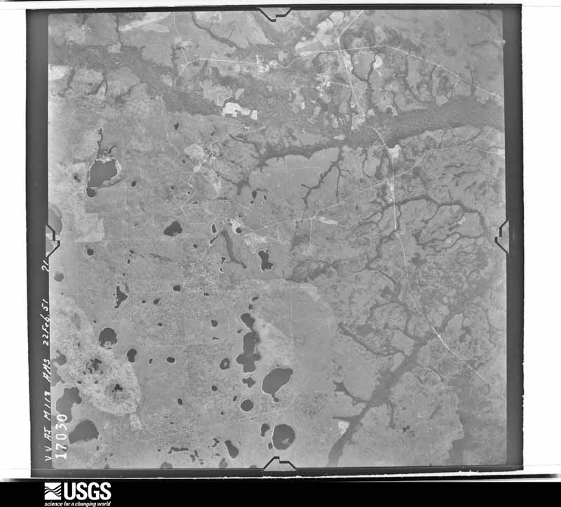 U.S. Geological Survey aerial photograph, 1951-02-22, scale 1:60000