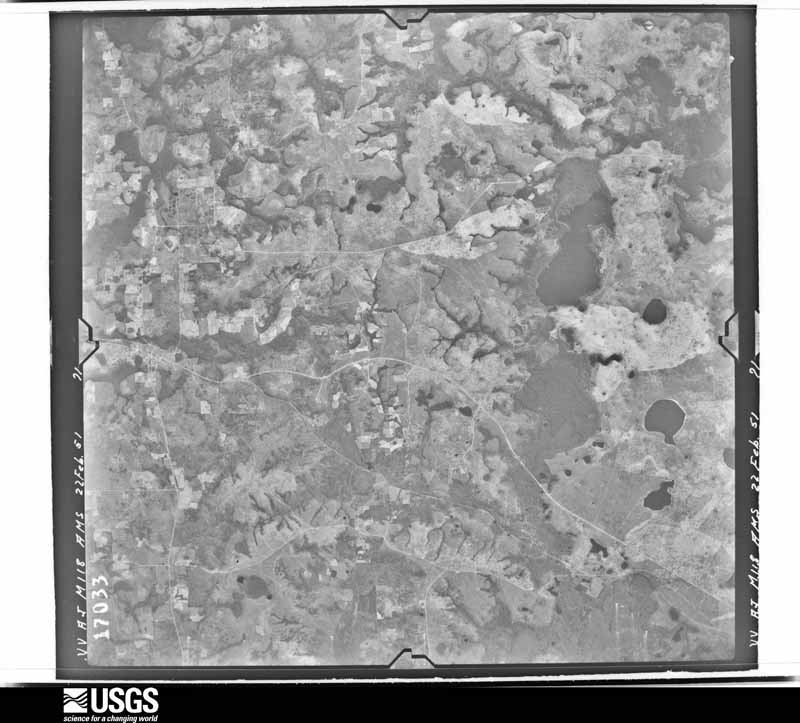 U.S. Geological Survey aerial photograph, 1951-02-22, scale 1:60000