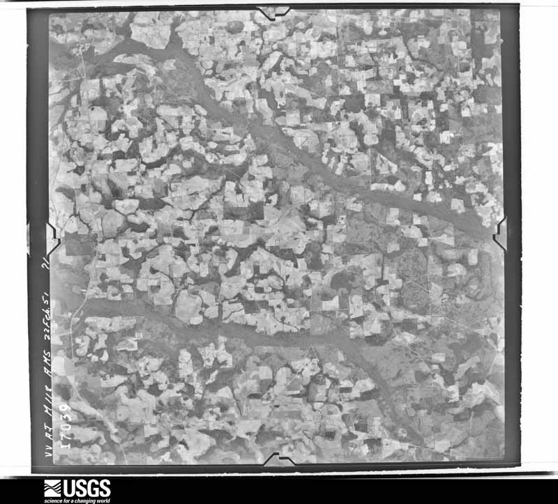 U.S. Geological Survey aerial photograph, 1951-02-22, scale 1:60000
