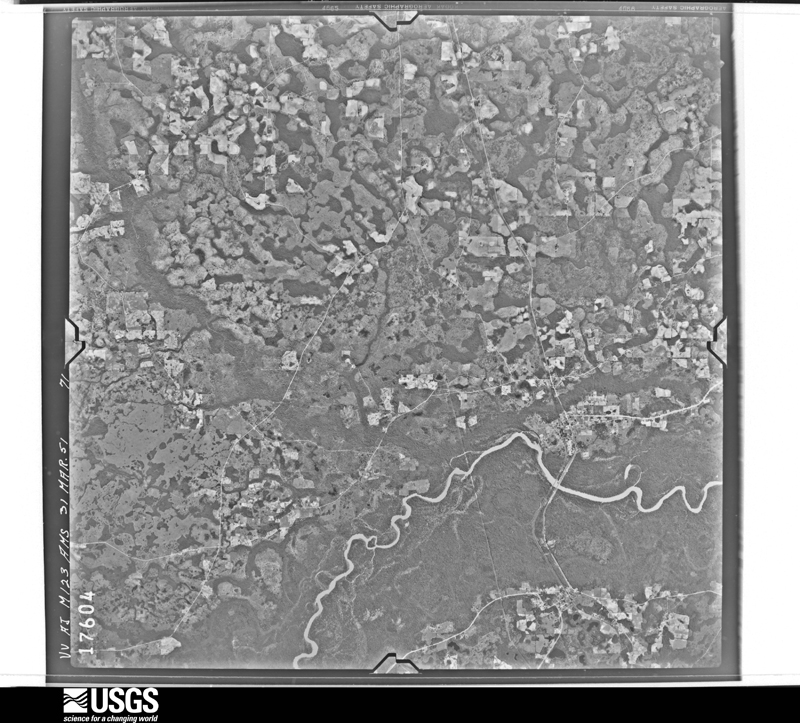 U.S. Geological Survey aerial photograph, 1951-03-31, scale 1:57000
