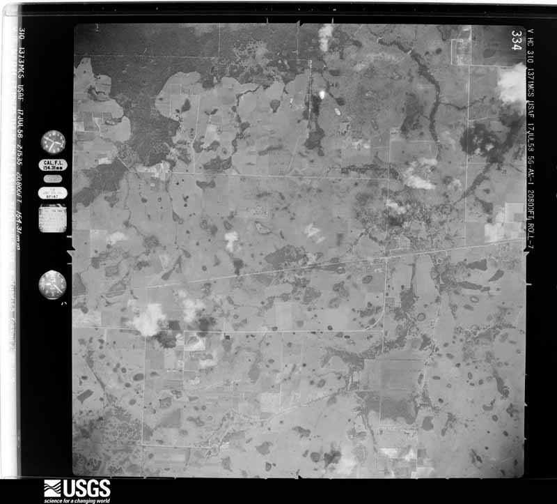 U.S. Geological Survey aerial photograph, 1958-07-17, scale 1:46092