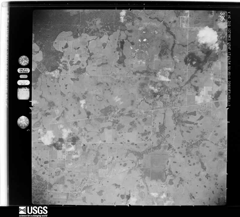 U.S. Geological Survey aerial photograph, 1958-07-17, scale 1:46092
