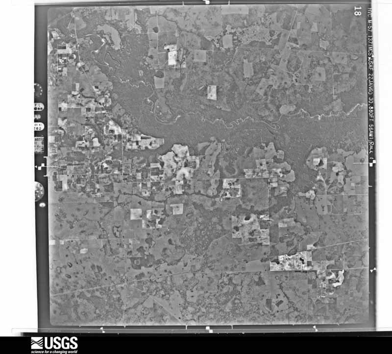 U.S. Geological Survey aerial photograph, 1960-01-22, scale 1:61445