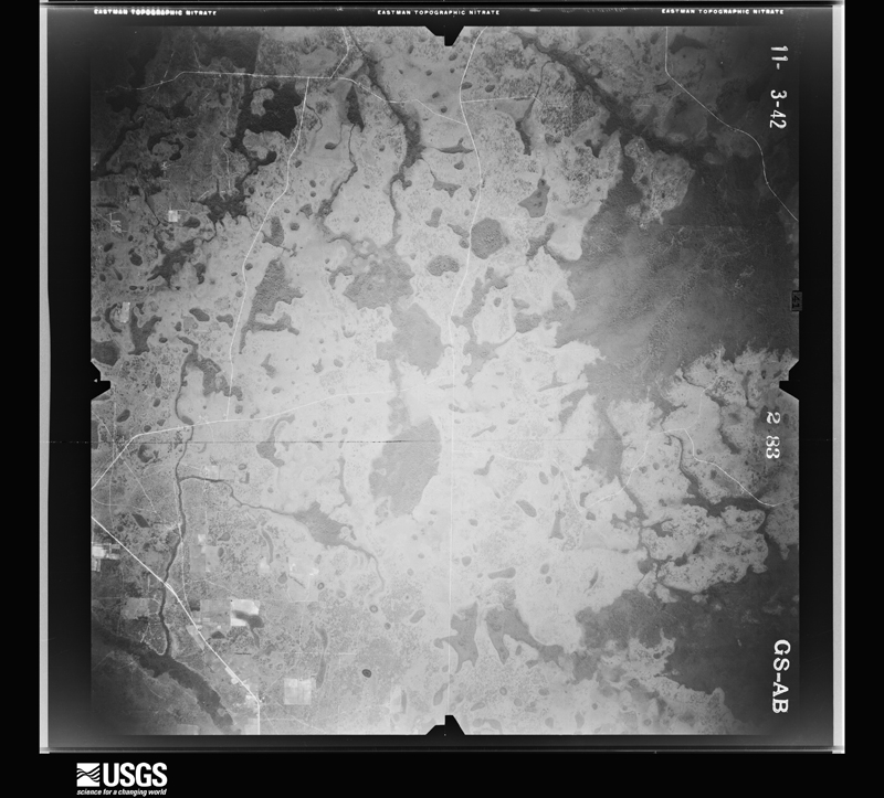 U.S. Geological Survey aerial photograph, 1942-11-03, scale 1:43100